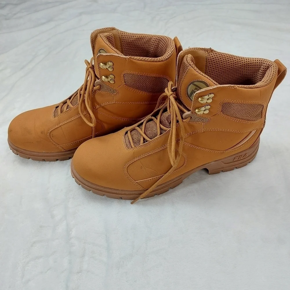 FILA EVERPOINT BOOTS MENS GORPCORE HIKING CAMPING WORK LACE UP WHEAT/GUM SIZE 12